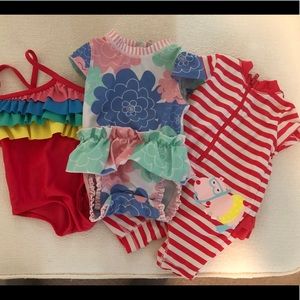 3 piece bundle Baby girl swimwear only worn once!